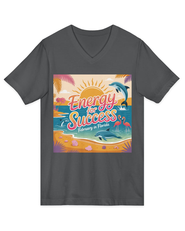 "February in Florida, Energy for Success" Ladies' V-Neck T-Shirt