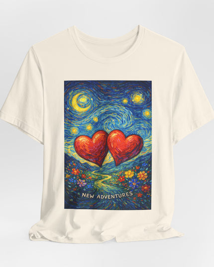 "Valentine's Day, New Adventures - Vincent Van Gogh Style" Unisex Jersey Short Sleeve Tee