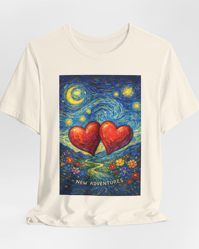 "Valentine's Day, New Adventures - Vincent Van Gogh Style" Unisex Jersey Short Sleeve Tee