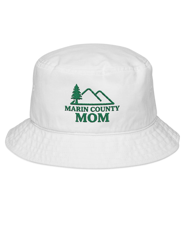"Marin County Mom" Bucket Hat (Green Embroidery)