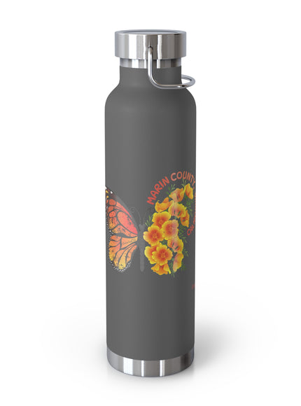 "Butterflies and Poppies Marin County, California" Copper Vacuum Insulated Bottle, 22oz