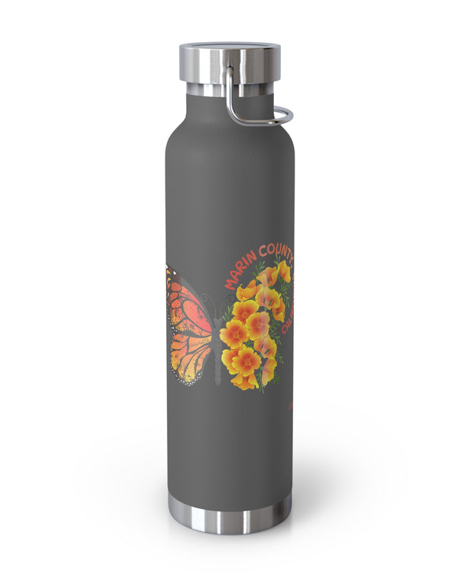 "Butterflies and Poppies Marin County, California" Copper Vacuum Insulated Bottle, 22oz