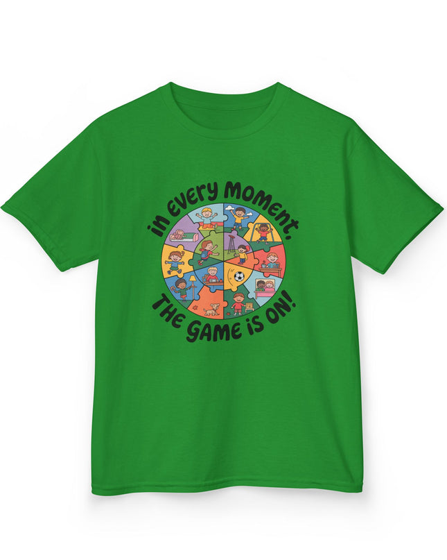 "In every moment, the game is on" Kids Short Sleeve Tee