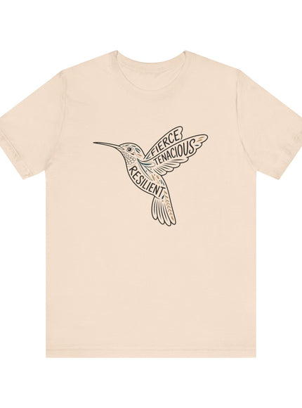 "Hummingbird with words in it" Unisex Jersey Short Sleeve Tee