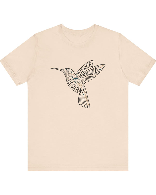 "Hummingbird with words in it" Unisex Jersey Short Sleeve Tee