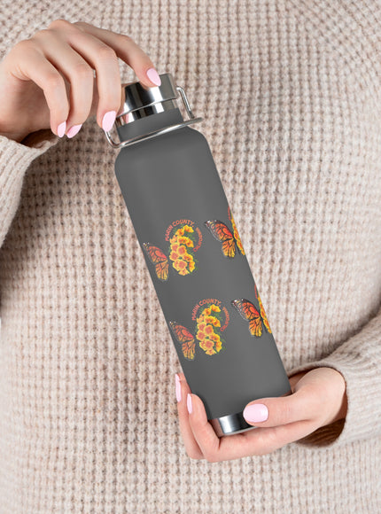 "Butterflies and Poppies Marin County, California" Copper Vacuum Insulated Bottle, 22oz