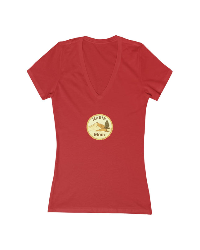 "Marin Mom" Women's Jersey Short Sleeve Deep V-Neck Tee