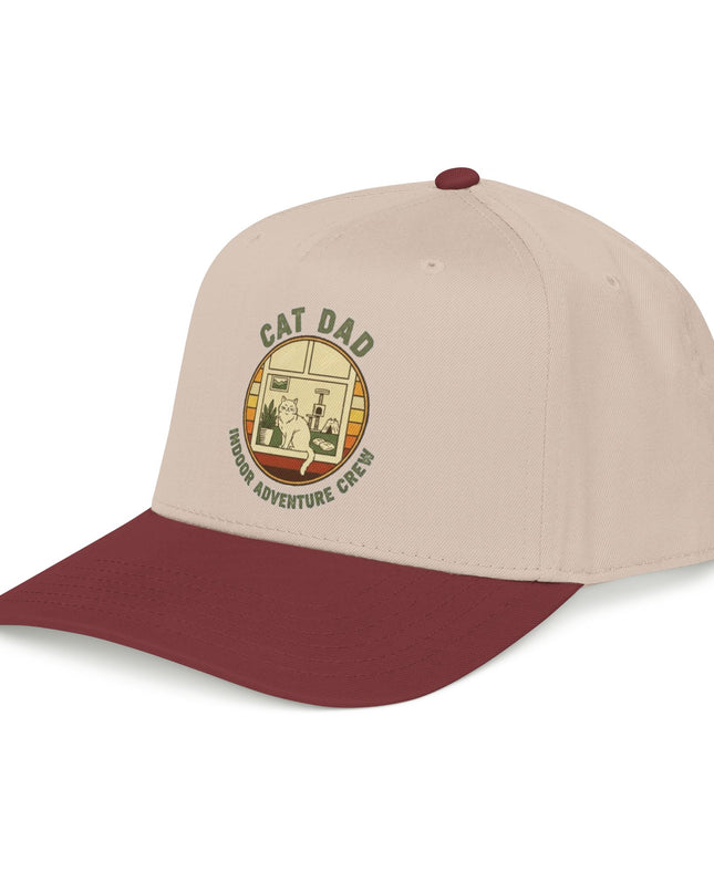 "Cat Dad Indoor Adventure Crew" Mid Profile Baseball Cap