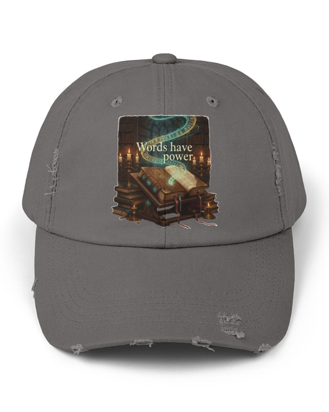 "Words Have Power" Unisex Distressed Cap