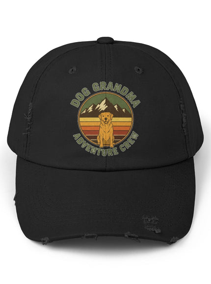 "Dog Grandma Adventure Crew" Unisex Distressed Cap