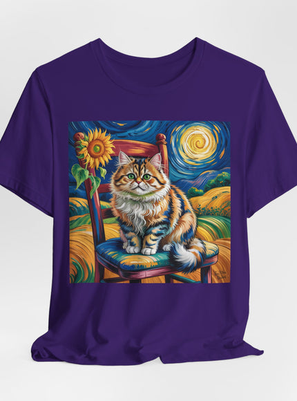 "Cat - Vincent Van Gogh style" V.1 Unisex Jersey Short Sleeve Tee
