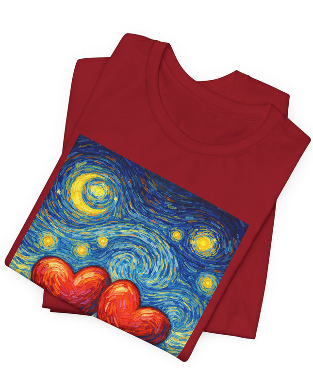 "Valentine's Day, New Adventures - Vincent Van Gogh Style" Unisex Jersey Short Sleeve Tee