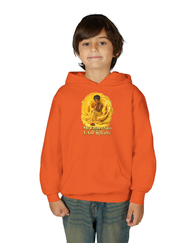 "My Father Says I am Royalty" Youth Heavy Blend Hooded Sweatshirt