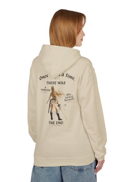 "She Saved Herself V1" (Ink both sides) Unisex Midweight Softstyle Fleece Hoodie