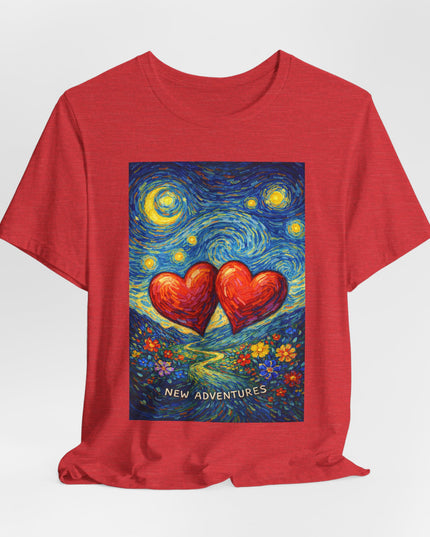 "Valentine's Day, New Adventures - Vincent Van Gogh Style" Unisex Jersey Short Sleeve Tee