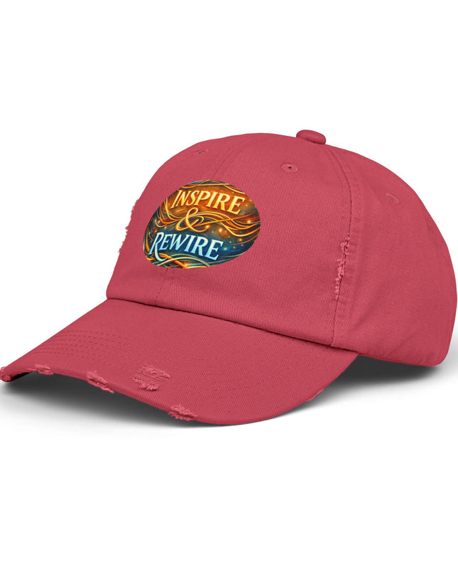 "Inspire and Rewire" Unisex Distressed Cap