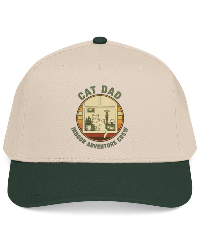 "Cat Dad Indoor Adventure Crew" Mid Profile Baseball Cap