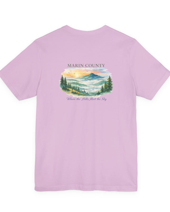 "Marin County, Where the Hills Meet the Sky" Unisex Jersey Short Sleeve Tee