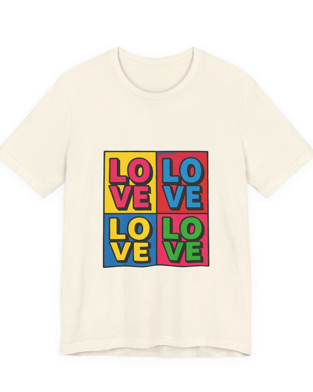 "Love, (Andy Warhol style)" Unisex Jersey Short Sleeve Tee