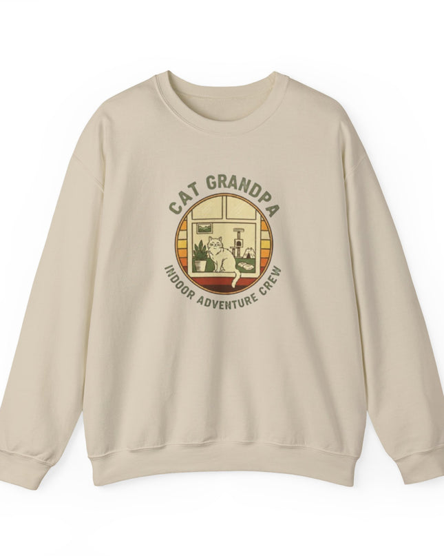 "Cat Grandpa Indoor Adventure Crew" Unisex Adult Sweatshirt