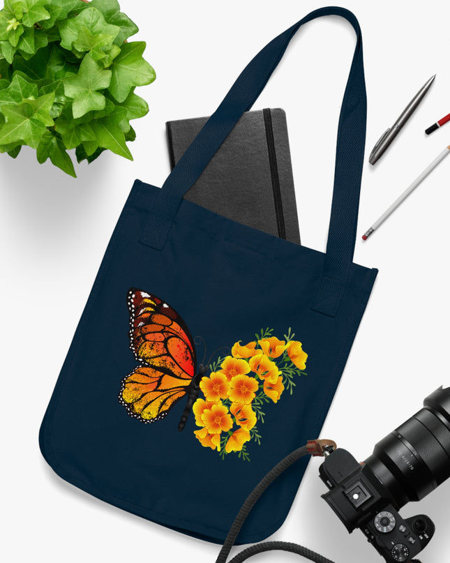 "Butterfly Poppies" Organic Canvas Tote Bag