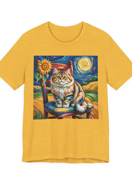 "Cat - Vincent Van Gogh style" V.1 Unisex Jersey Short Sleeve Tee