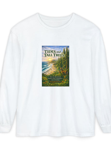 "Tides and Tall Trees" Unisex Garment-dyed Long Sleeve T-Shirt