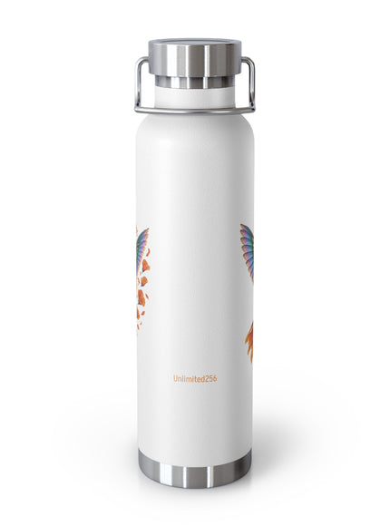 "Hummingbird and Poppies" Copper Vacuum Insulated Bottle, 22oz