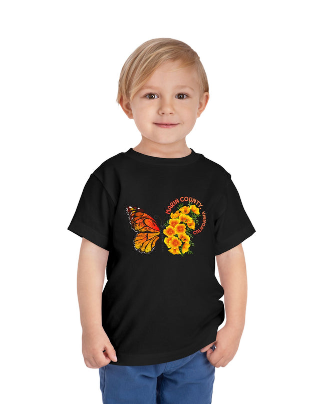 "Butterflies and Poppies Marin County, California" Toddler Short Sleeve Tee