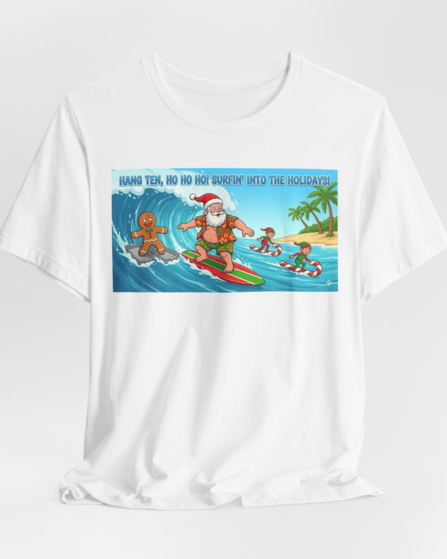 "Surfing into the Holidays" Unisex Jersey Short Sleeve Tee