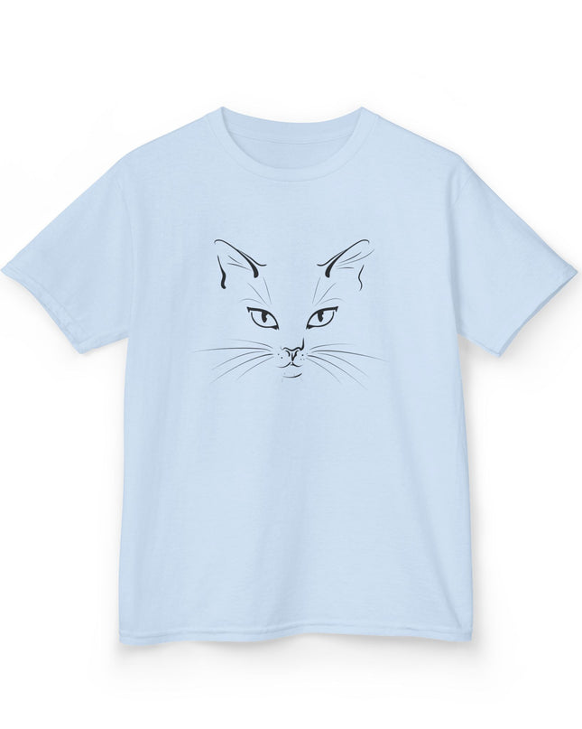 "Cat Face Sketch" Kids Heavy Cotton Tee