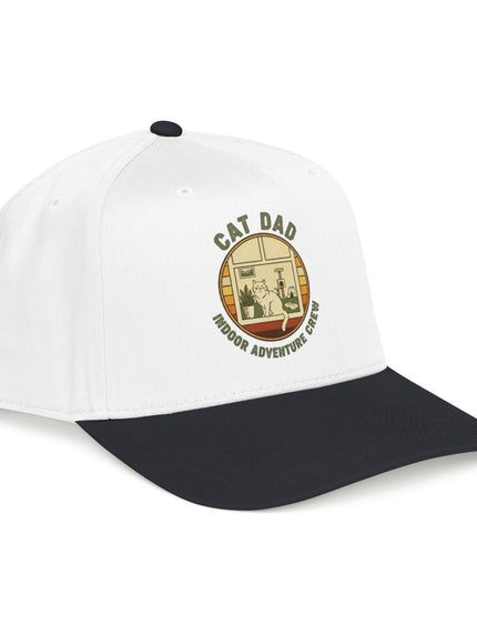 "Cat Dad Indoor Adventure Crew" Mid Profile Baseball Cap