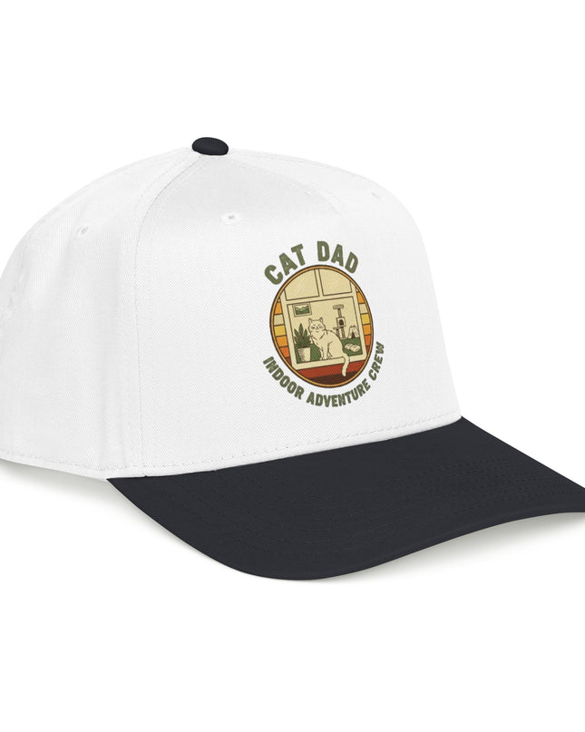"Cat Dad Indoor Adventure Crew" Mid Profile Baseball Cap