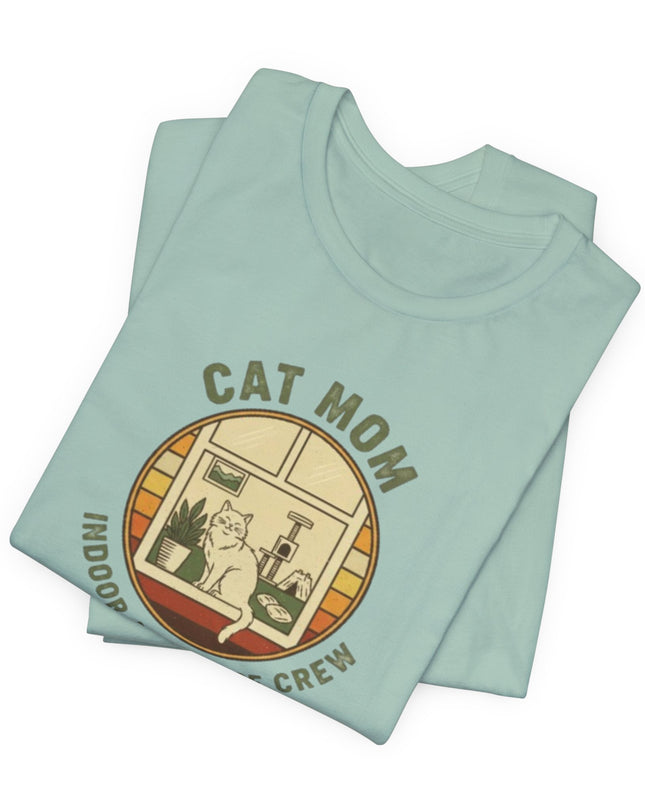 "Cat Mom Indoor Adventure Crew" Unisex Jersey Short Sleeve Tee