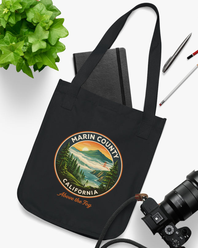 "Marin County, Above the Fog" Organic Canvas Tote Bag