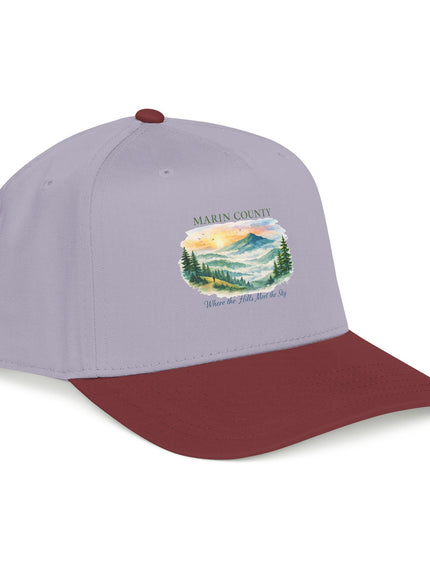 "Marin County, Where the Hills Meet the Sky" Mid Profile Baseball Cap