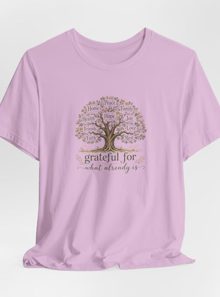 "Grateful For What Already Is" Unisex Jersey Short Sleeve Tee