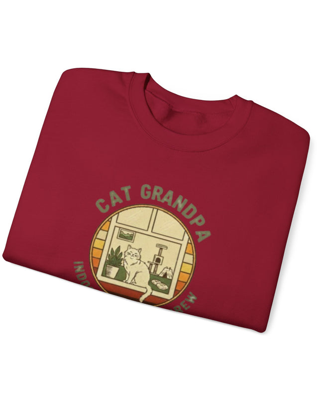 "Cat Grandpa Indoor Adventure Crew" Unisex Adult Sweatshirt