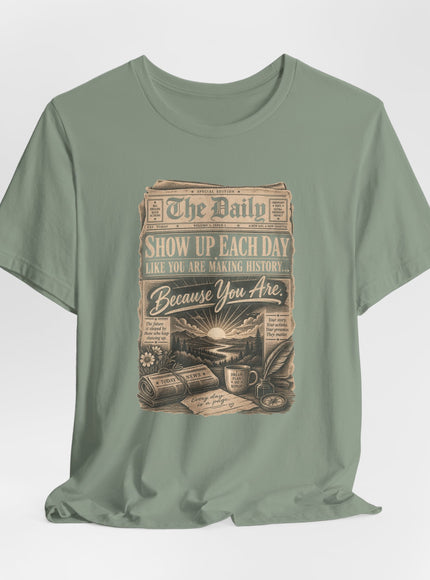 "Show Up Each Day" Unisex Jersey Short Sleeve Tee