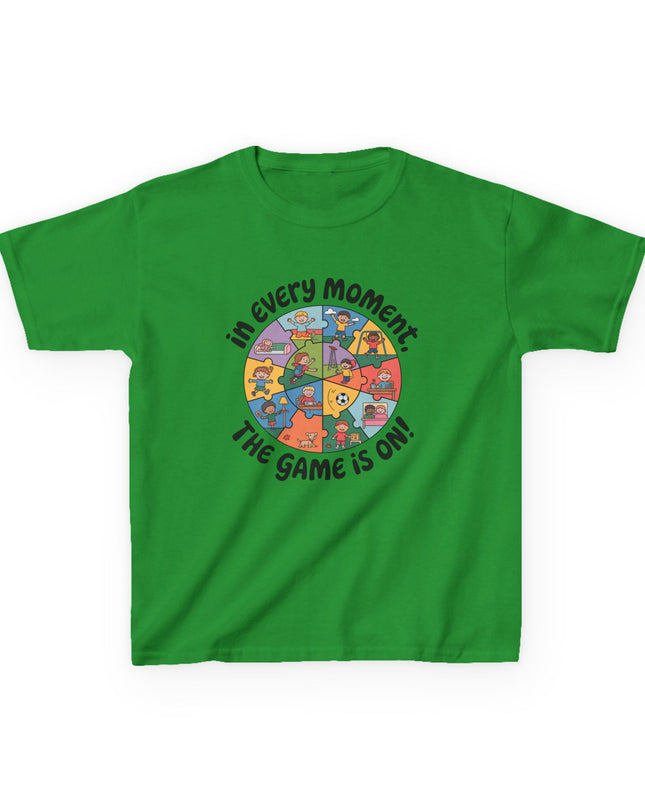 "In every moment, the game is on" Kids Short Sleeve Tee