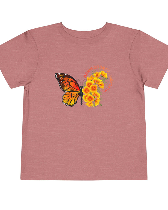 "Butterflies and Poppies Marin County, California" Toddler Short Sleeve Tee