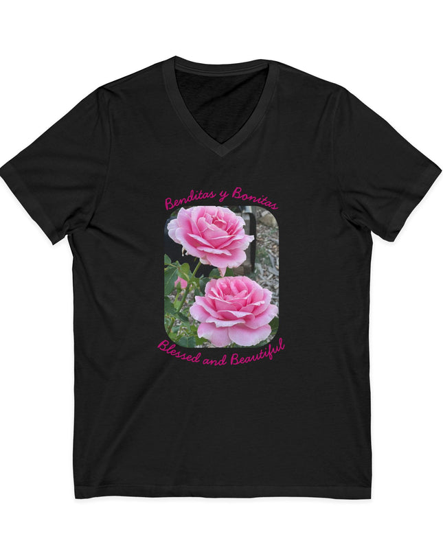 "Blessed and Beautiful" Ladies' V-Neck T-Shirt