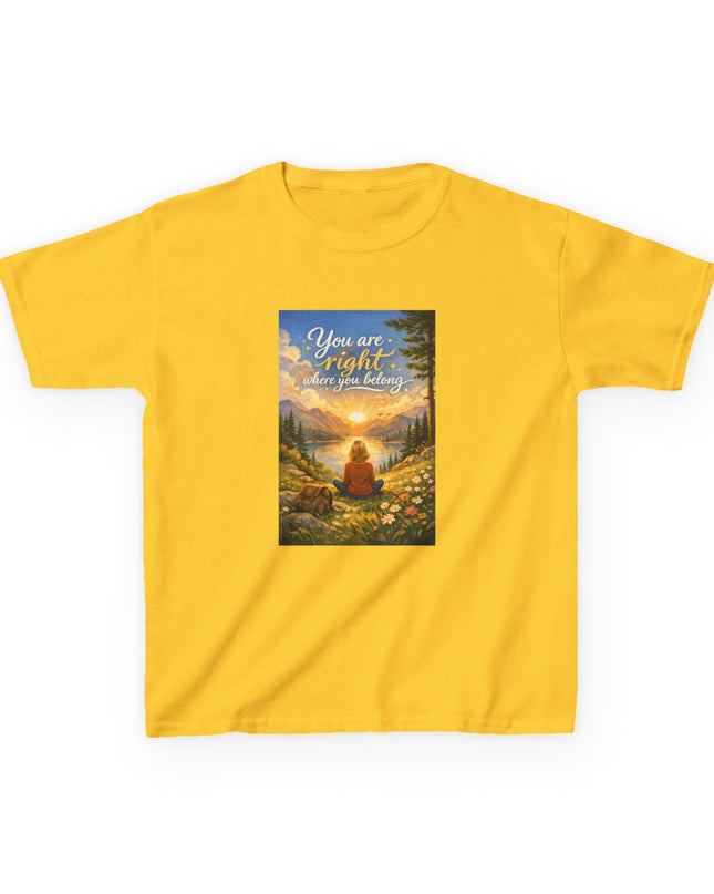 "You Are Right Where You Belong" Kids Heavy Cotton Tee
