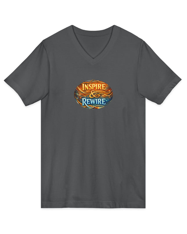 "Inspire and Rewire" Unisex Jersey Short Sleeve V-Neck Tee