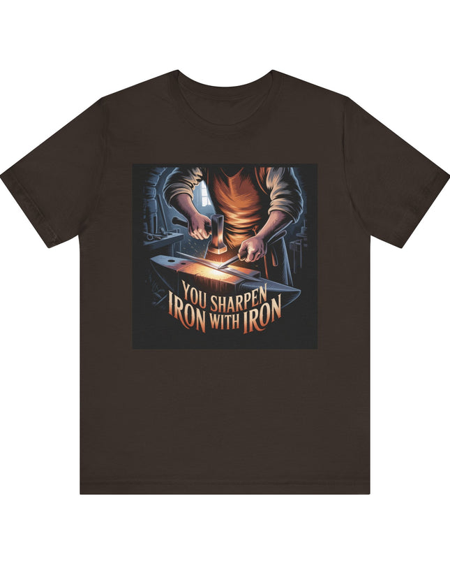 "You sharpen iron with iron" Unisex Jersey Short Sleeve Tee