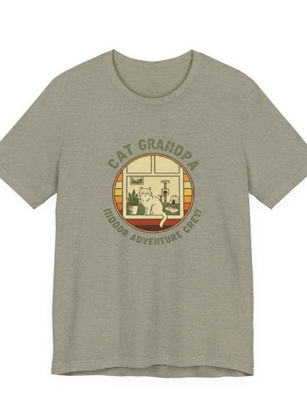 "Cat Grandpa Indoor Adventure Crew" Unisex Jersey Short Sleeve Tee