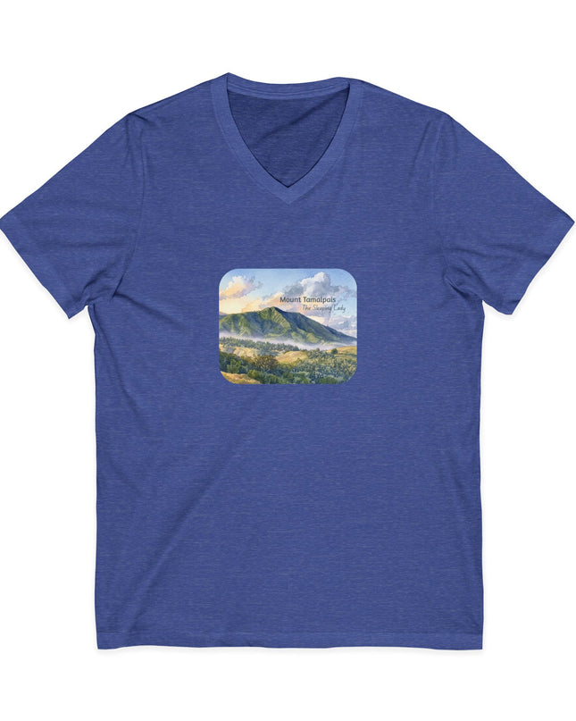 "Mount Tamalpais, the Sleeping Lady" Mount Tamalpais, the Sleeping LadyUnisex Jersey Short Sleeve V-Neck Tee