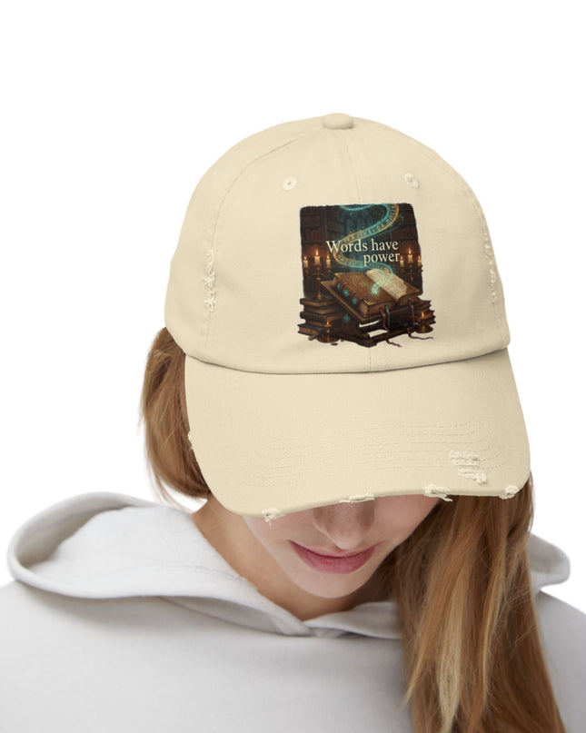 "Words Have Power" Unisex Distressed Cap