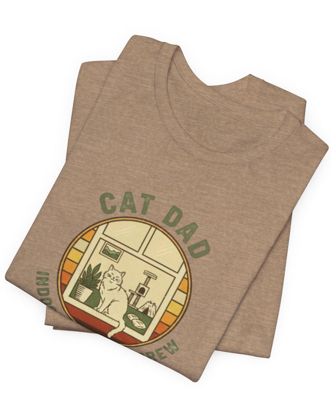 "Cat Dad Indoor Adventure Crew" Unisex Jersey Short Sleeve Tee