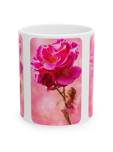 "Fairy Rose" Ceramic Mug, (11oz, 15oz)